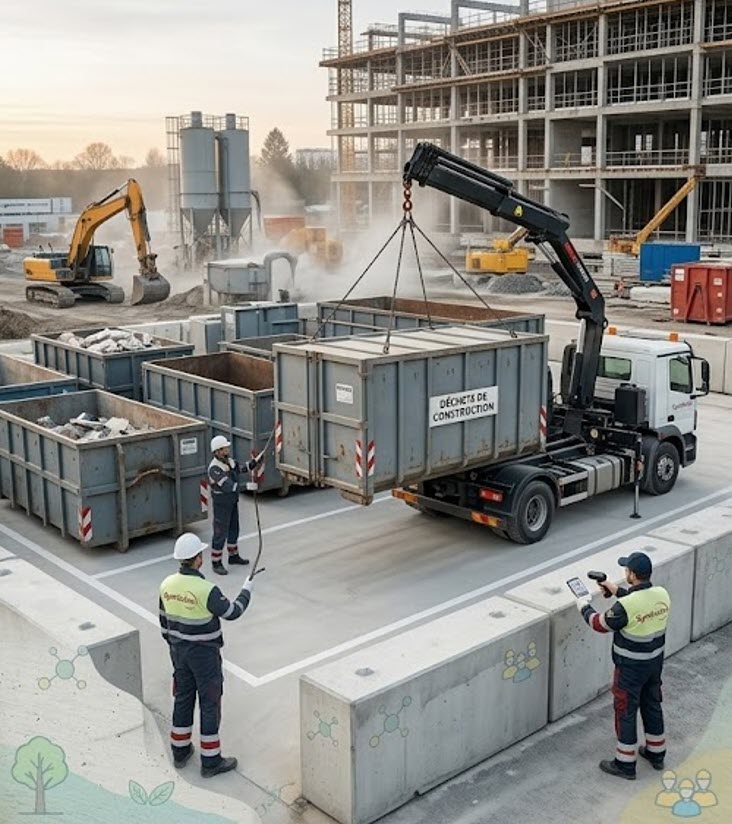 Opération d'évacuation et mise en traitement de volumes importants de déchets sur un site de gestion spécialisé
